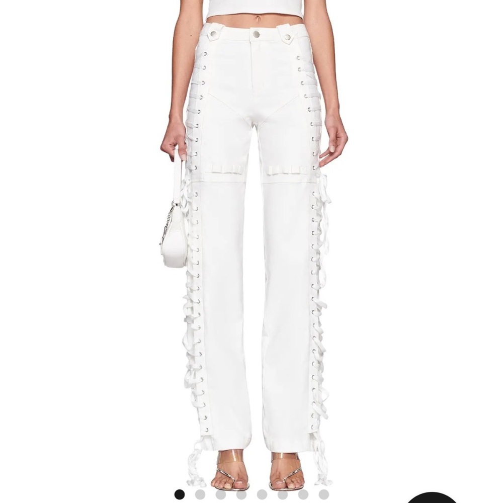 I am Gia lace up denim pants